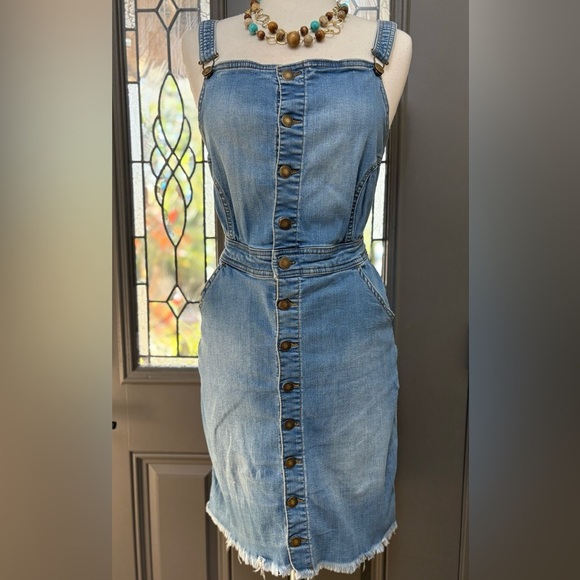 Wax Jean Denim Stretch Button-Up Overall Dress Size 3X - Picture 2 of 10